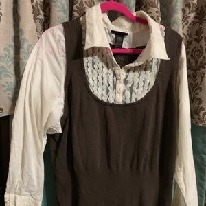 Sweater/shirt combo. Lane Bryant. 26/28